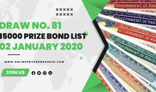 15000 Prize Bond List - 02 January 2020