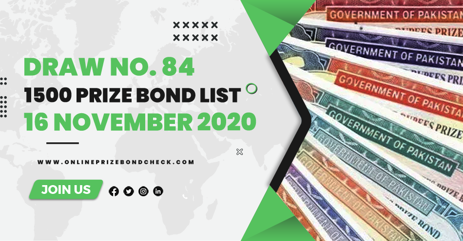 1500 Prize Bond List - 16 November 2020