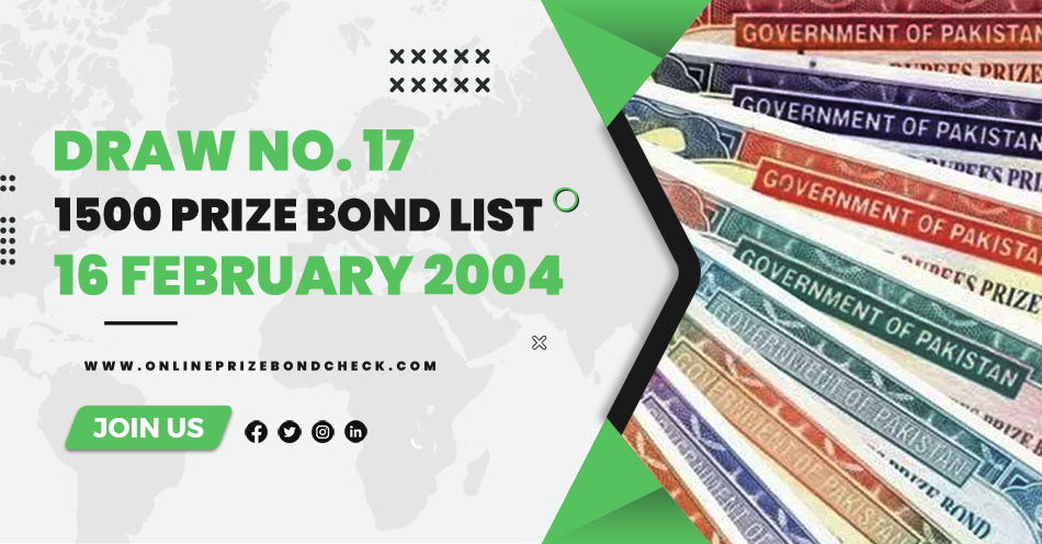 1500 Prize Bond List - 16 February 2004