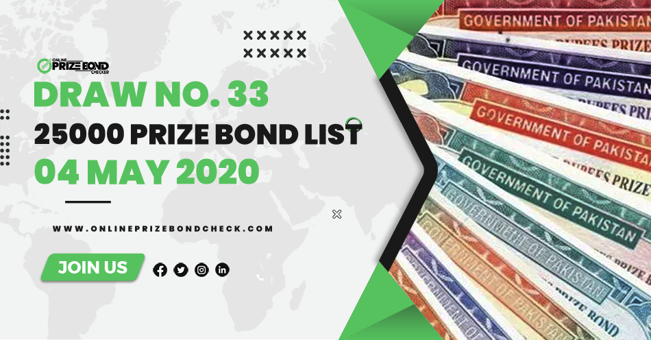 25000 Prize Bond List - 04 May 2020