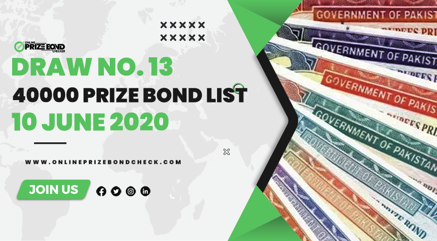 40000 Premium Prize Bond List-10 June 2020
