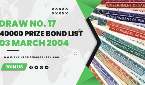 40000 Prize Bond List - 03 March 2004