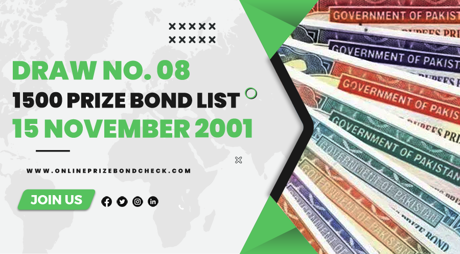 1500 Prize Bond List - 15 November 2001