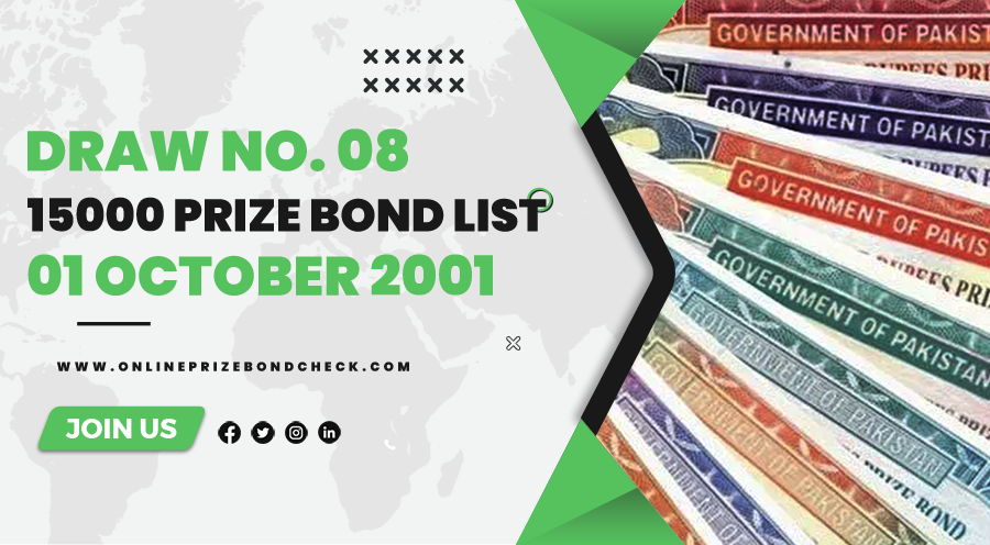 15000 Prize Bond List - 01 October 2001