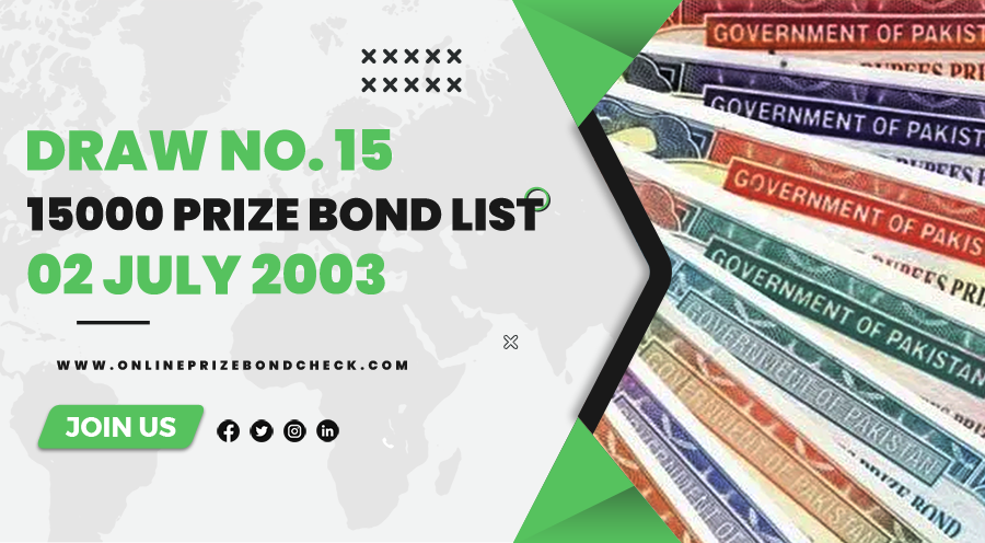 15000 Prize Bond List - 02 July 2003