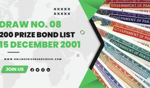 200 Prize Bond List - 15 December 2001