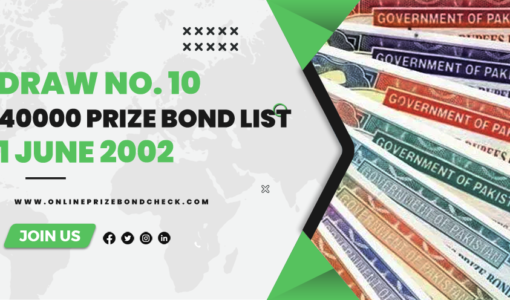 40000 Prize Bond List - 1 June 2002
