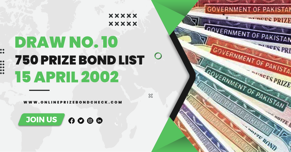 750 Prize Bond List - 15 April 2002