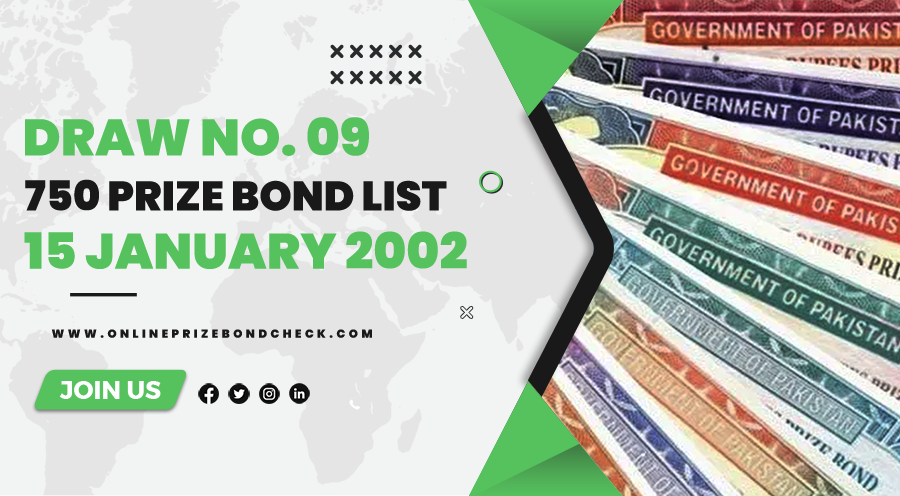 750 Prize Bond List - 15 January 2002