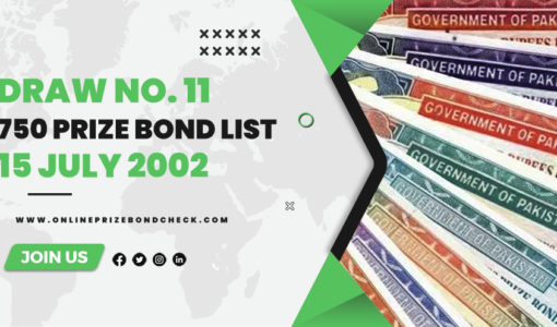 750 Prize Bond List - 15 July 2002