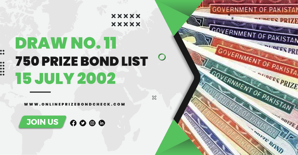 750 Prize Bond List - 15 July 2002