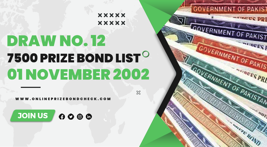 7500 Prize Bond List - 01 November 2002