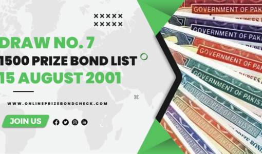 1500 Prize Bond List - 15 August 2001