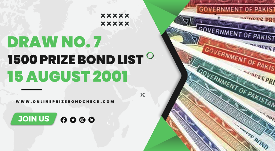 1500 Prize Bond List - 15 August 2001
