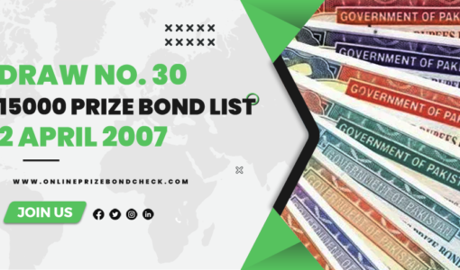 15000 Prize Bond List - 2 April 2007