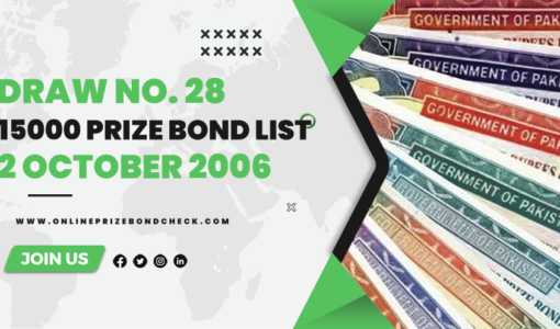 15000 Prize Bond List - 2 October 2006