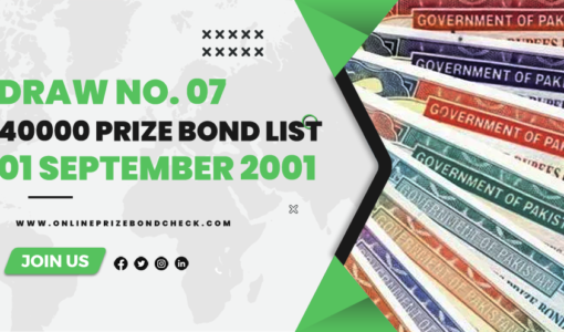 40000 Prize Bond List - 01 September 2001