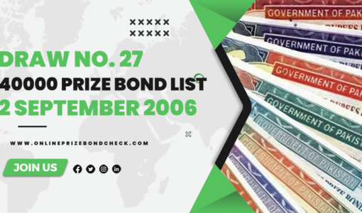 40000 Prize Bond List - 2 september 2006