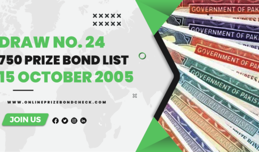 750 Prize Bond List - 15 October 2005