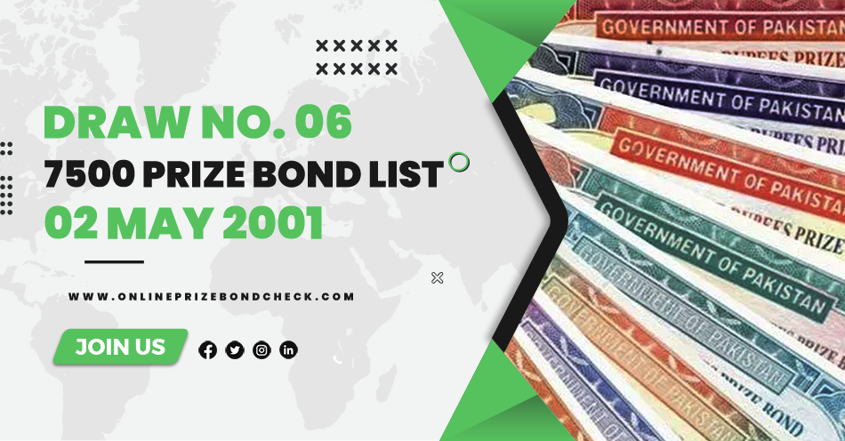 7500 Prize Bond List - 02 May 2001