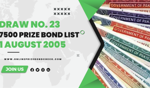 7500 Prize Bond List - 1 August 2005