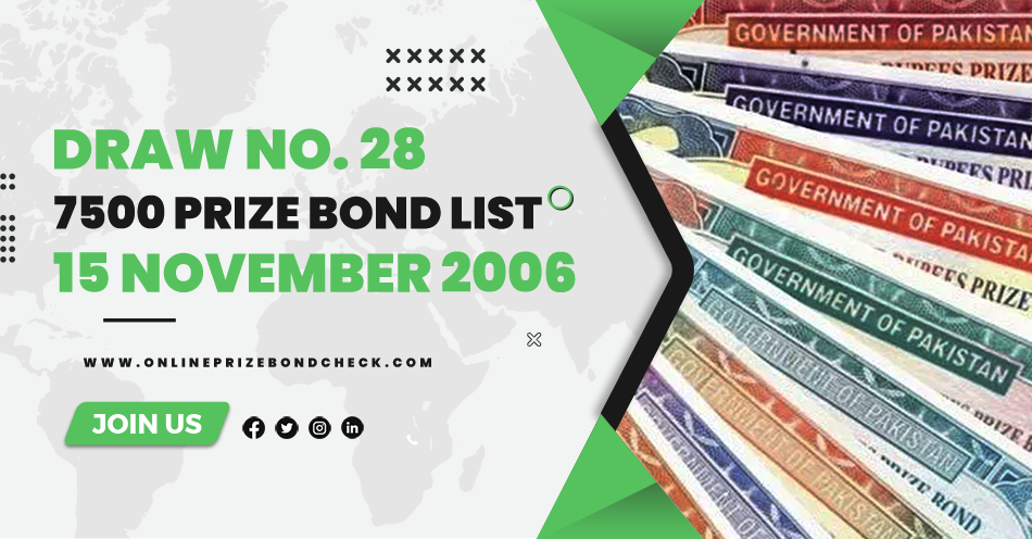 7500 Prize Bond List - 15 November 2006