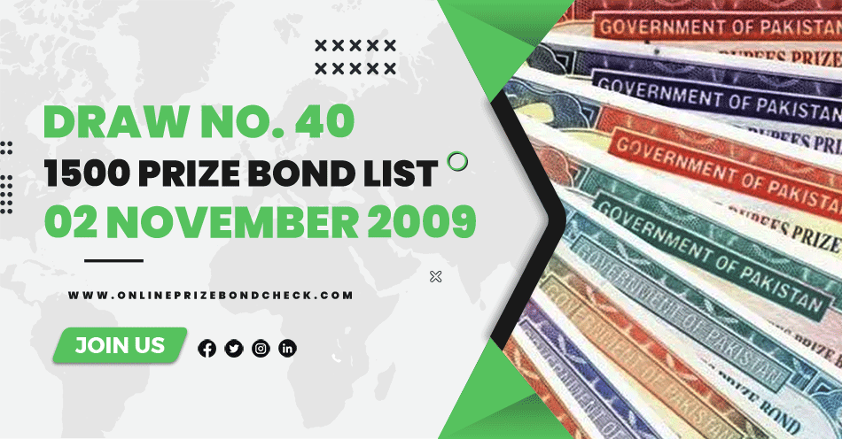 1500 Prize Bond List - 02 November 2009