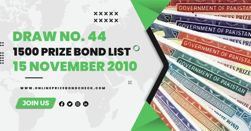 1500 Prize Bond List - 15 November 2010