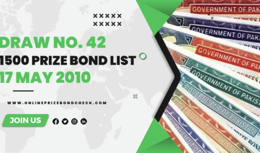 1500 Prize Bond List - 17 May 2010