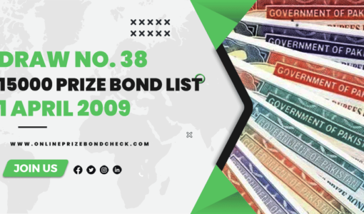 15000 Prize Bond List - 1 April 2009