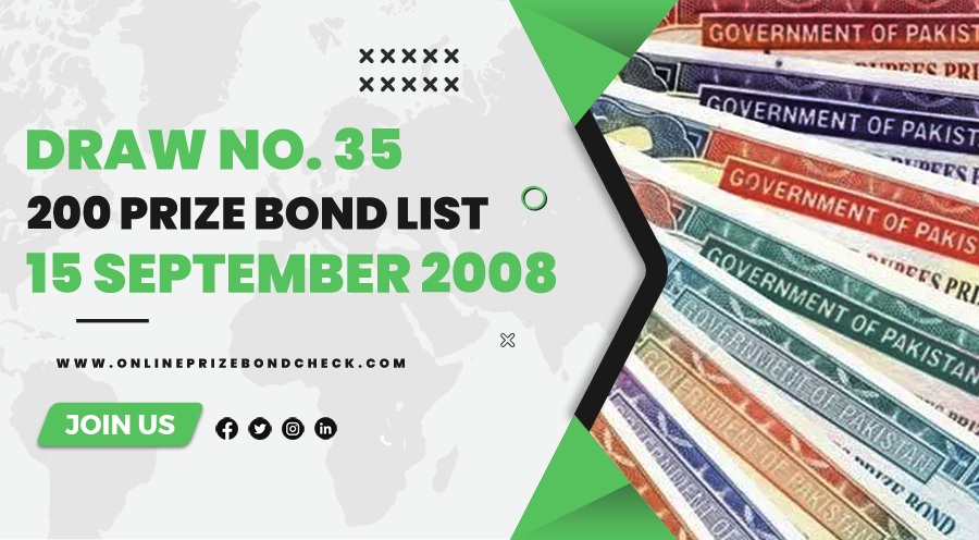 200 Prize Bond List - 15 September 2008