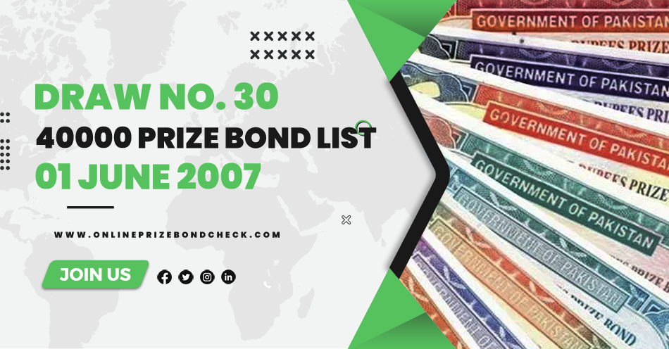 40000 Prize Bond List - 01 June 2007