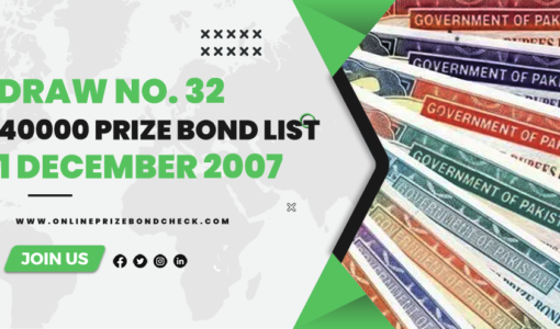 40000 Prize Bond List - 1 December 2007