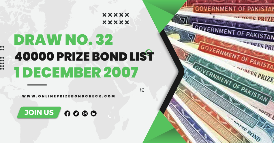 40000 Prize Bond List - 1 December 2007