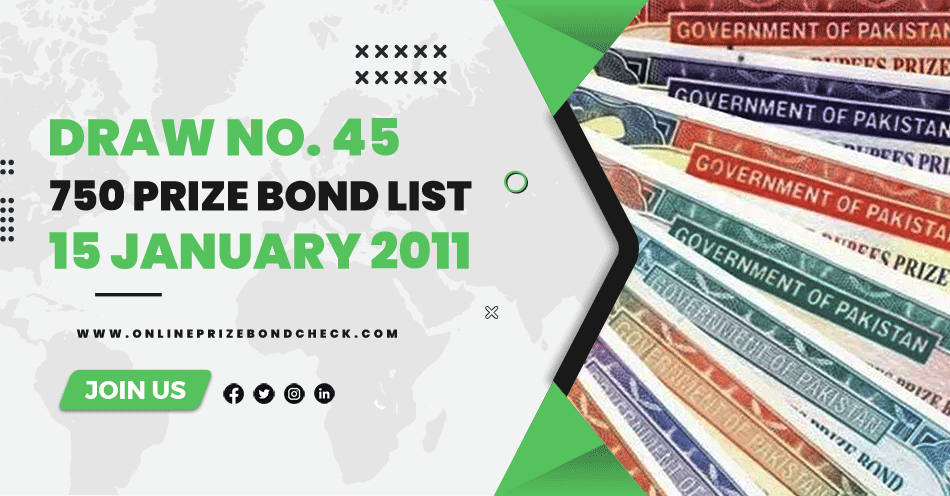 750 Prize Bond List - 15 January 2011
