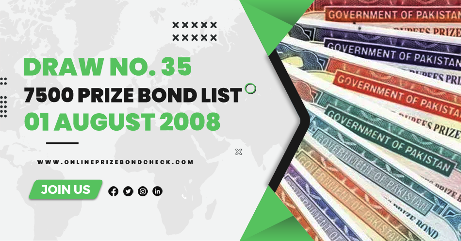 7500 Prize Bond List - 01 August 2008