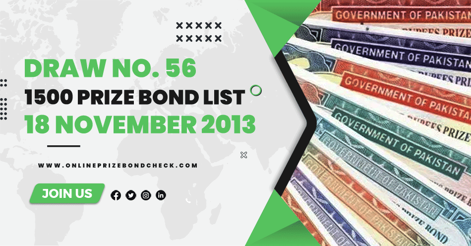 1500 Prize Bond List - 18 November 2013