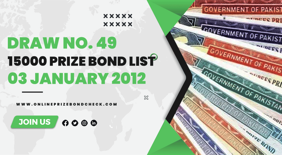 15000 Prize Bond List-03 January 2012