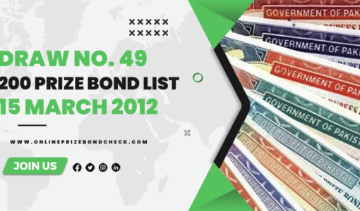 200 Prize Bond List - 15 March 2012