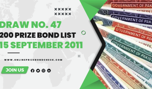 200 Prize Bond List - 15 September 2011