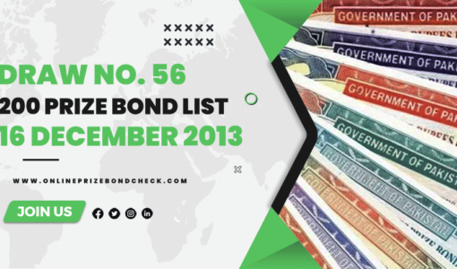 200 Prize Bond List - 16 December 2013