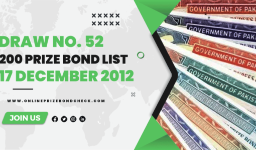 200 Prize Bond List - 17 December 2012