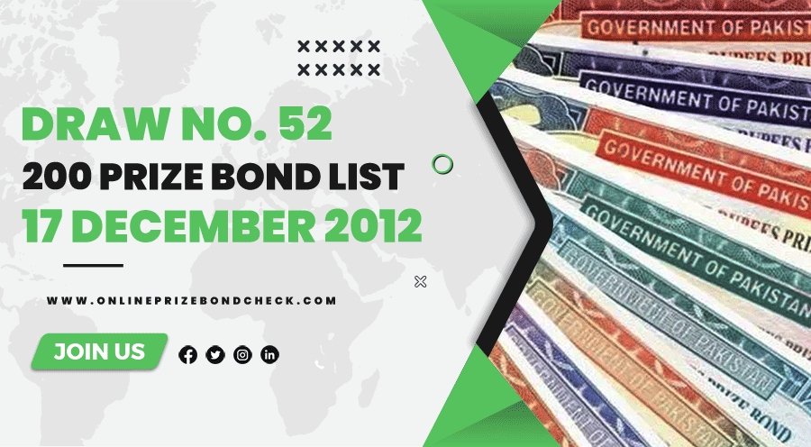 200 Prize Bond List - 17 December 2012