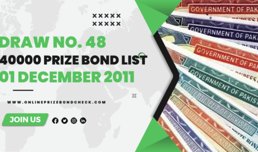 40000 Prize Bond List - 01 December 2011