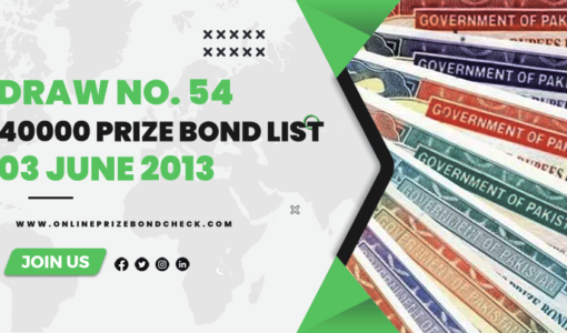 40000 Prize Bond List - 03 June 2013