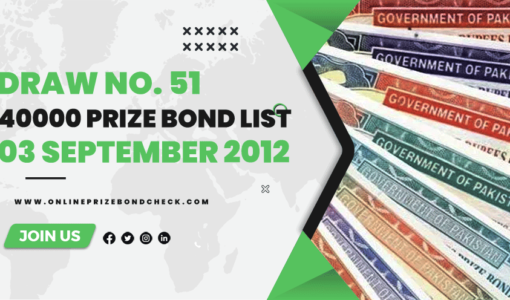 40000 Prize Bond List - 03 September 2012