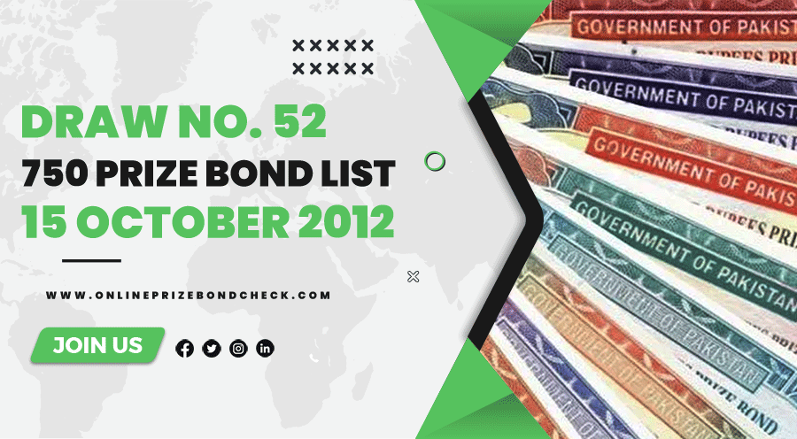 750 Prize Bond List - 15 October 2012