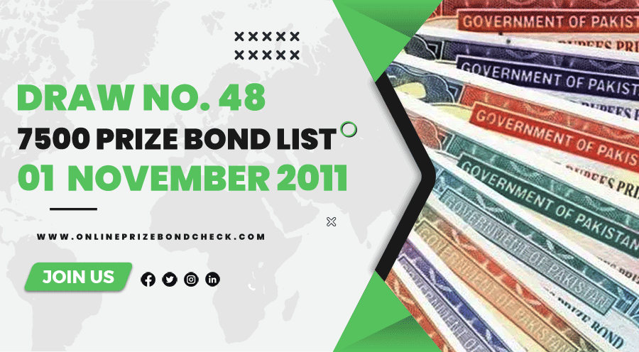 7500 Prize Bond List - 01 November 2011