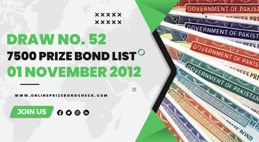 7500 Prize Bond List - 01 November 2012
