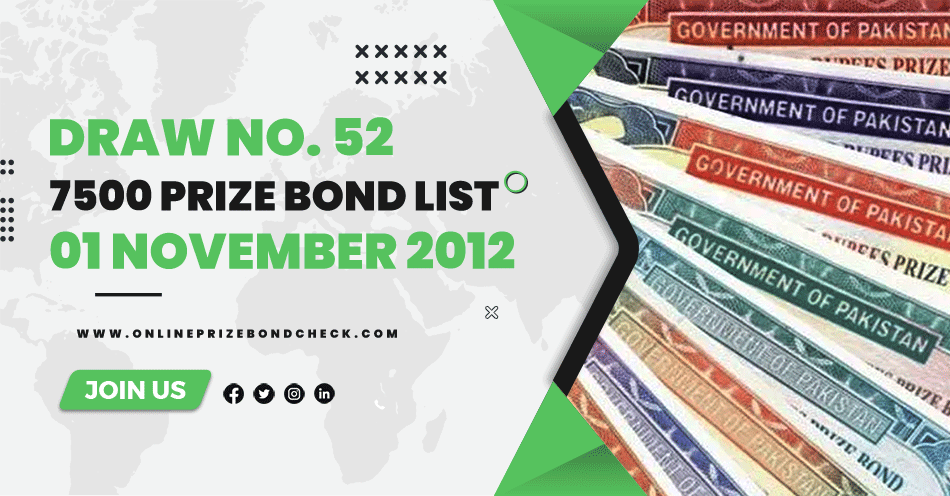 7500 Prize Bond List - 01 November 2012